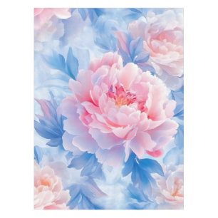 Blooming Abstract Watercolor Peony Tablecloth