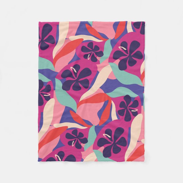 Blooming Aesthetic Fleece Blanket (Front)