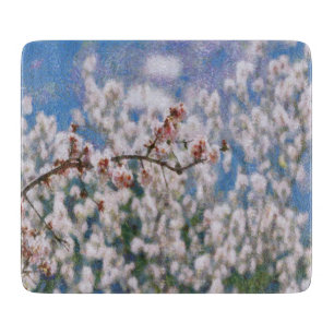 Blooming Almond Tree Pointillism Artwork Cutting Board