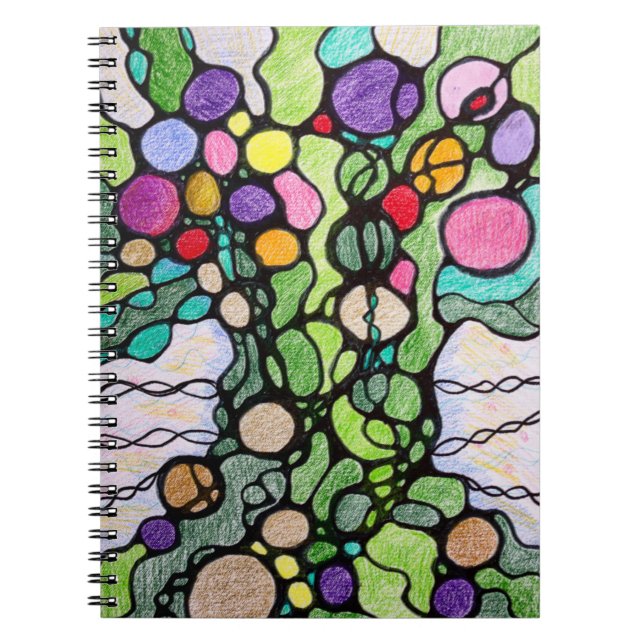 Blooming and Fruiting Colourful Tree of Life  Notebook (Front)