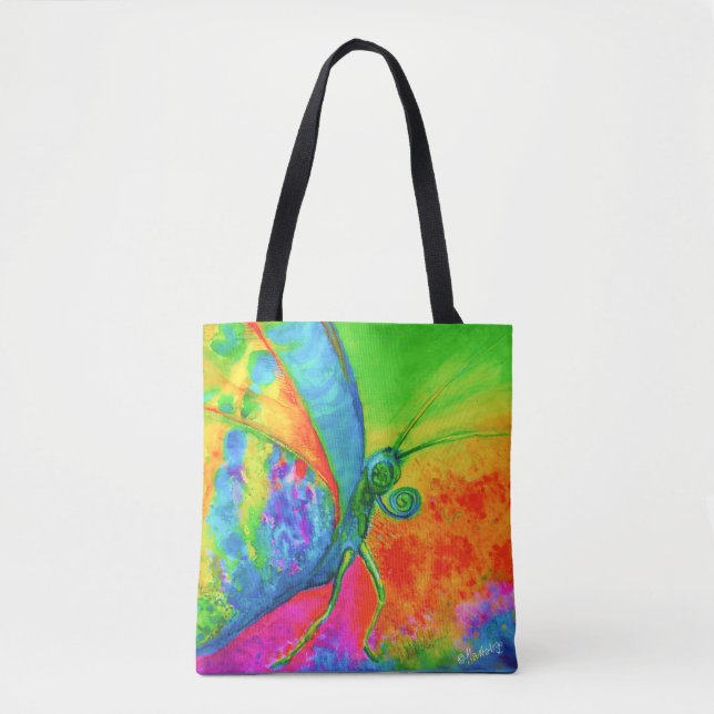 Blooming Art - Butterfly SHOPPING with CraftiesPot Tote Bag (Front)