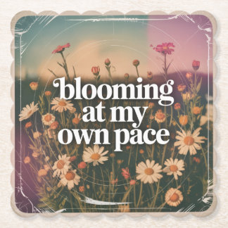 Blooming At My Own Pace Paper Coaster