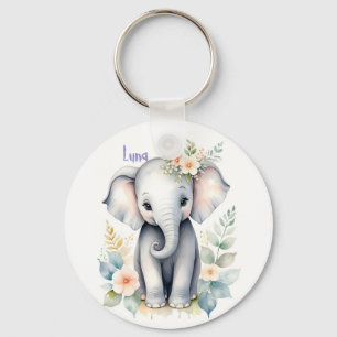 Blooming Baby Elephant Key Ring