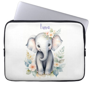 Blooming Baby Elephant Laptop Sleeve