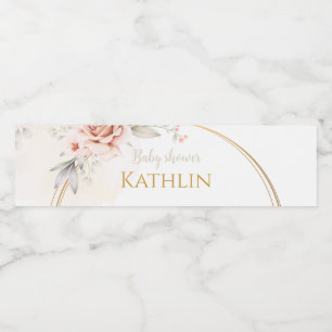 Blooming Baby Shower Invitation Water Bottle Label