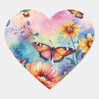 "Blooming Beauties: Flower and Butterfly Sticker C