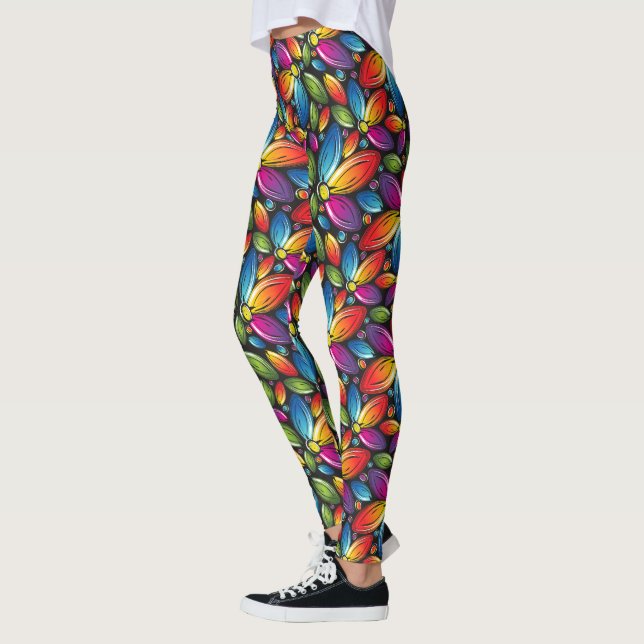 Blooming Beautiful and Bold  Zazzle  Pop Leggings (Left)