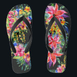 Blooming Beautiful Tropical Flowers Flip Flops<br><div class="desc">See my Categories and Collections for matching products coming. 'Looks like a tropical vacation or beach wedding to me! Compare them to Designer Flip Flops at a much higher price, and here you have a bold statement that says you have style and know how to show it. I'll post a...</div>