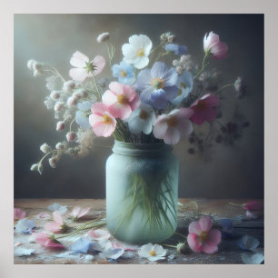 Blooming Beauty A Jar Full of Flowers Poster