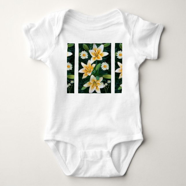 Blooming Beauty Baby Bodysuit – Fresh Floral Vibes (Front)