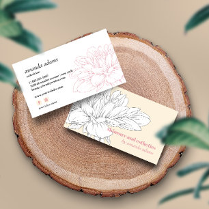 Blooming Beauty Cream Grey Skincare aesthetician Business Card