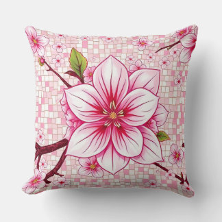 Blooming Beauty Mosaic Throw Pillow