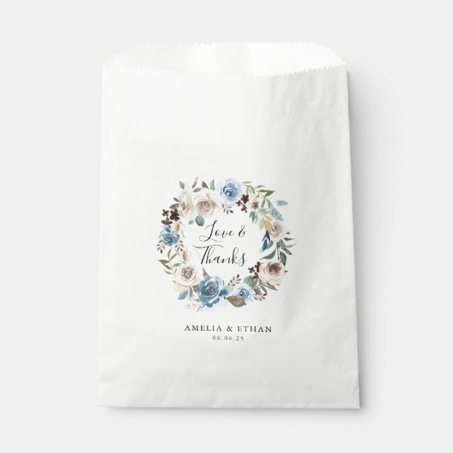 Blooming Beauty | Personalised Wedding Thank You Favour Bag (Front)