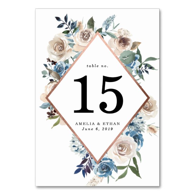 Blooming Beauty | Wedding Table Number (Front)