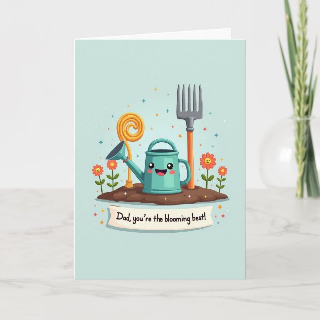 Blooming Best Dad Illustration Card (Front)