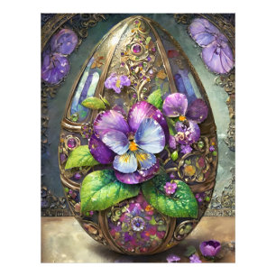 Blooming Birds Foot Violets Wildflowers Easter Egg Photo Print