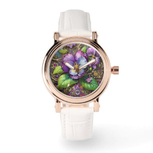 Blooming Birds Foot Violets Wildflowers Easter Egg Watch