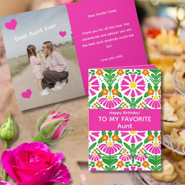 Blooming Birthday Wishes! To Favourite Aunt Card (Creator Uploaded)