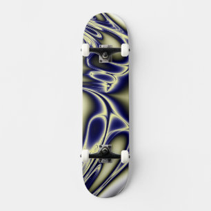 Blooming Blue Fractal Skateboard