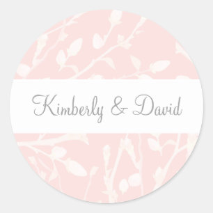 Blooming Blush Floral Wedding Classic Round Sticker