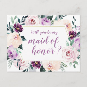 Blooming botanical Will you be my maid of honour Invitation