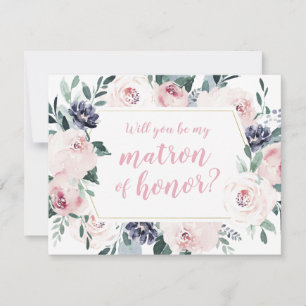 Blooming botanical Will you be my matron of honour Invitation