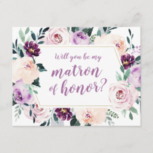 Blooming botanical Will you be my matron of honour Invitation