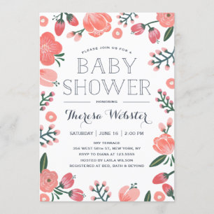 Blooming Botanicals   Baby Shower Invitation