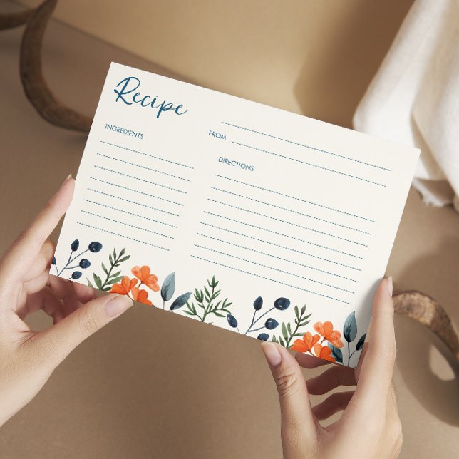 Blooming Botanicals Bridal Shower Recipe Card (Creator Uploaded)