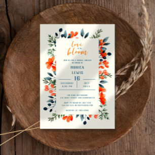 Blooming Botanicals Orange Floral Bridal Shower Invitation