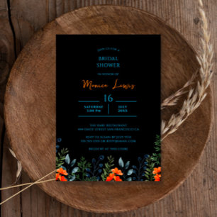 Blooming Botanicals Orange Floral Bridal Shower Invitation