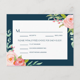 Blooming Botanicals   Wedding RSVP Menu Card