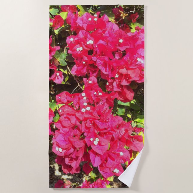 Blooming Bougainvillea Beach Towel (Front)