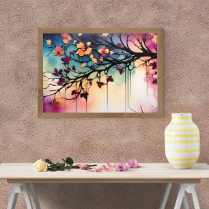 Blooming Branch: Floral Art Photo Print