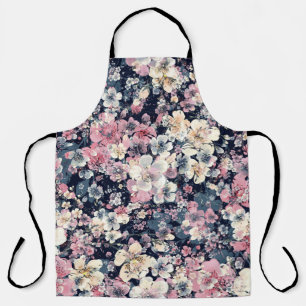 Blooming branches: watercolor seamless pattern apron
