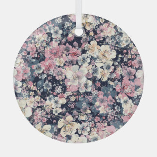 Blooming branches: watercolor seamless pattern glass tree decoration