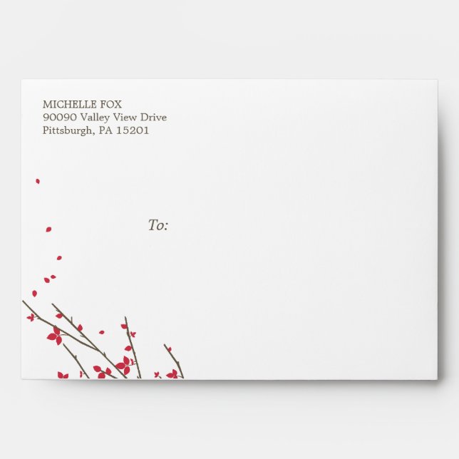 Blooming Branches Wedding Collection  (colour: Cer Envelope (Front)