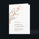 Blooming Branches Wedding Program Card - Orange<br><div class="desc">Your friends and family are sure to fall in love with this elegant,  nature-inspired Blooming Branches wedding collection by Berry Berry Sweet. Also available in other colours. Matching save the date,  stamp,  and wedding suite available at berryberrysweet.com 

Blooming Branches Collections:</div>