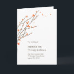 Blooming Branches Wedding Program Card - Orange<br><div class="desc">Your friends and family are sure to fall in love with this elegant,  nature-inspired Blooming Branches wedding collection by Berry Berry Sweet. Also available in other colours. Matching save the date,  stamp,  and wedding suite available at berryberrysweet.com 

Blooming Branches Collections:</div>