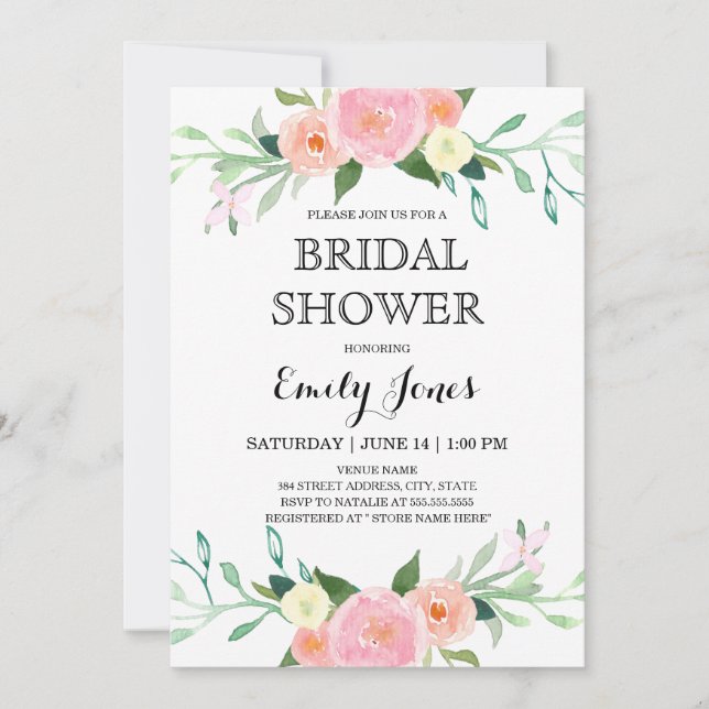 Blooming Bridal Shower Invitation (Front)