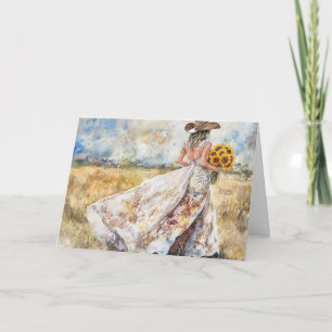 Blooming Bride Celebrating Love and Joy Card