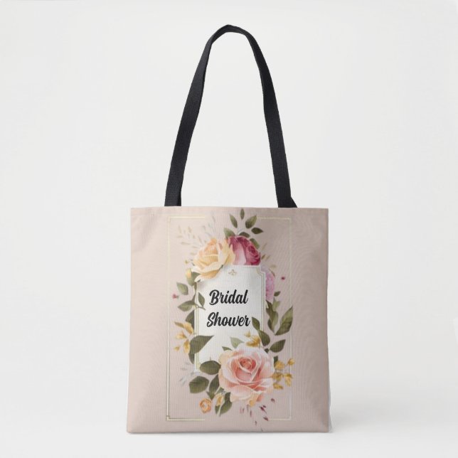 Blooming Bride: Floral Tote Bag (Front)