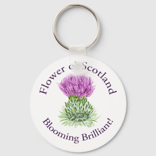 Blooming Brilliant Scottish Thistle Key Ring