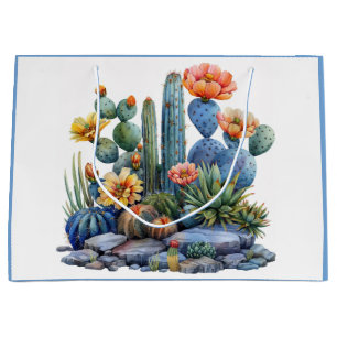 Blooming cacti and succulents large gift bag