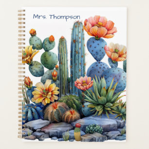 Blooming cacti and succulents planner