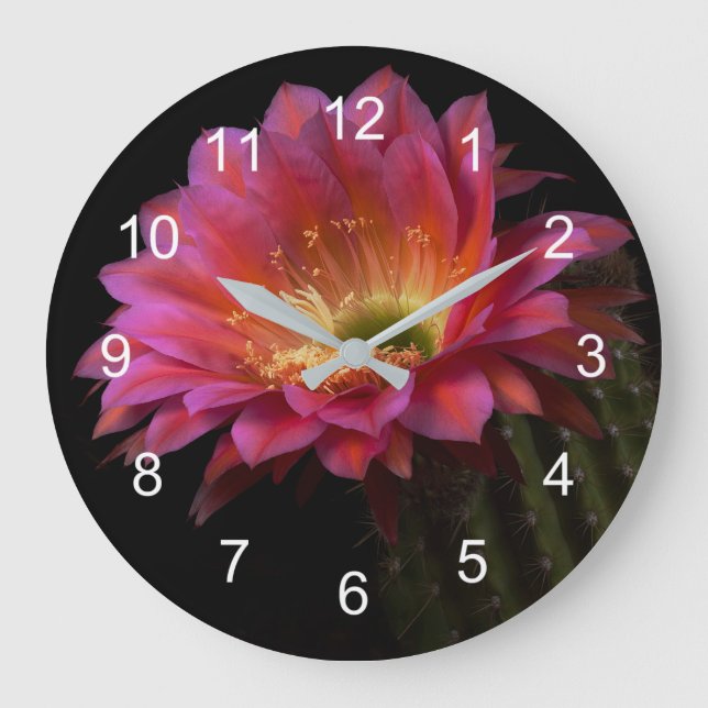Blooming Cactus Delight Large Clock (Front)