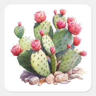 Blooming Cactus Garden Sticker – Colourful Succule