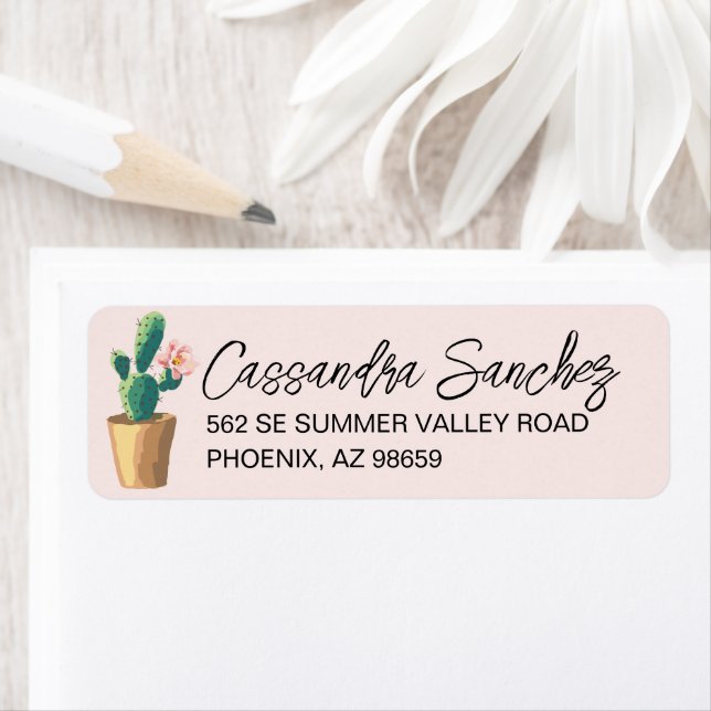 Blooming Cactus Return Address Label (Insitu)