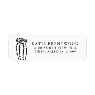Blooming Cactus   Return Address Label