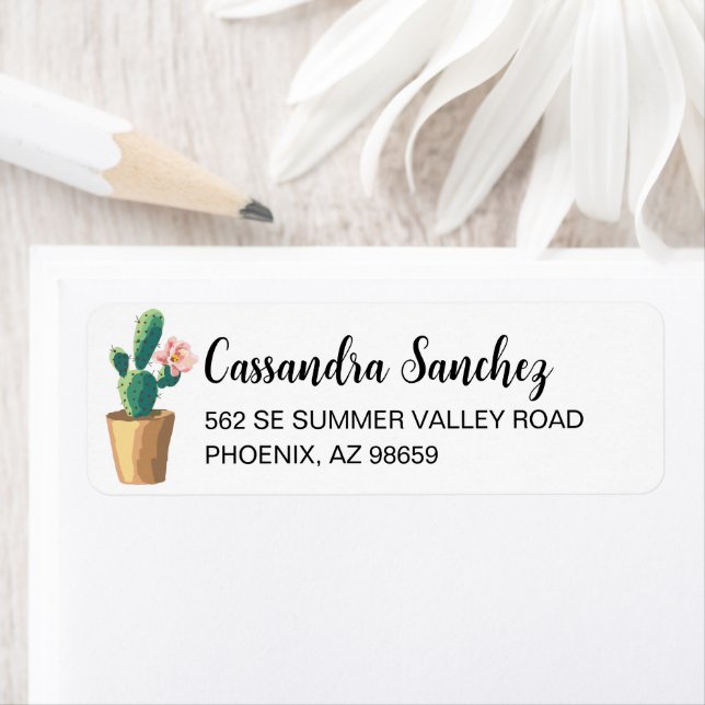 Blooming Cactus Return Address Label (Insitu)